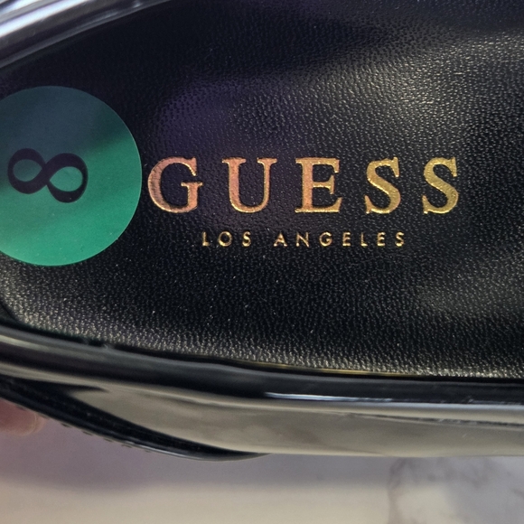 GUESS Black Loafers with Gold Chain Accent - Picture 9 of 9